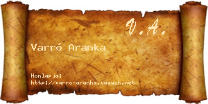 Varró Aranka névjegykártya